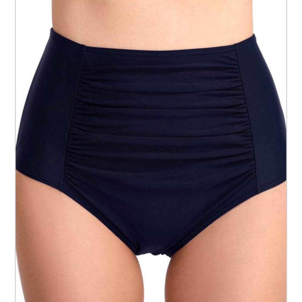 High Waist Ruched Swimsuit Briefs